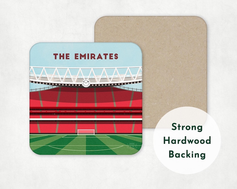 Arsenal Stadium Coaster: Emirates Stadium Illustration, Homeware for ...