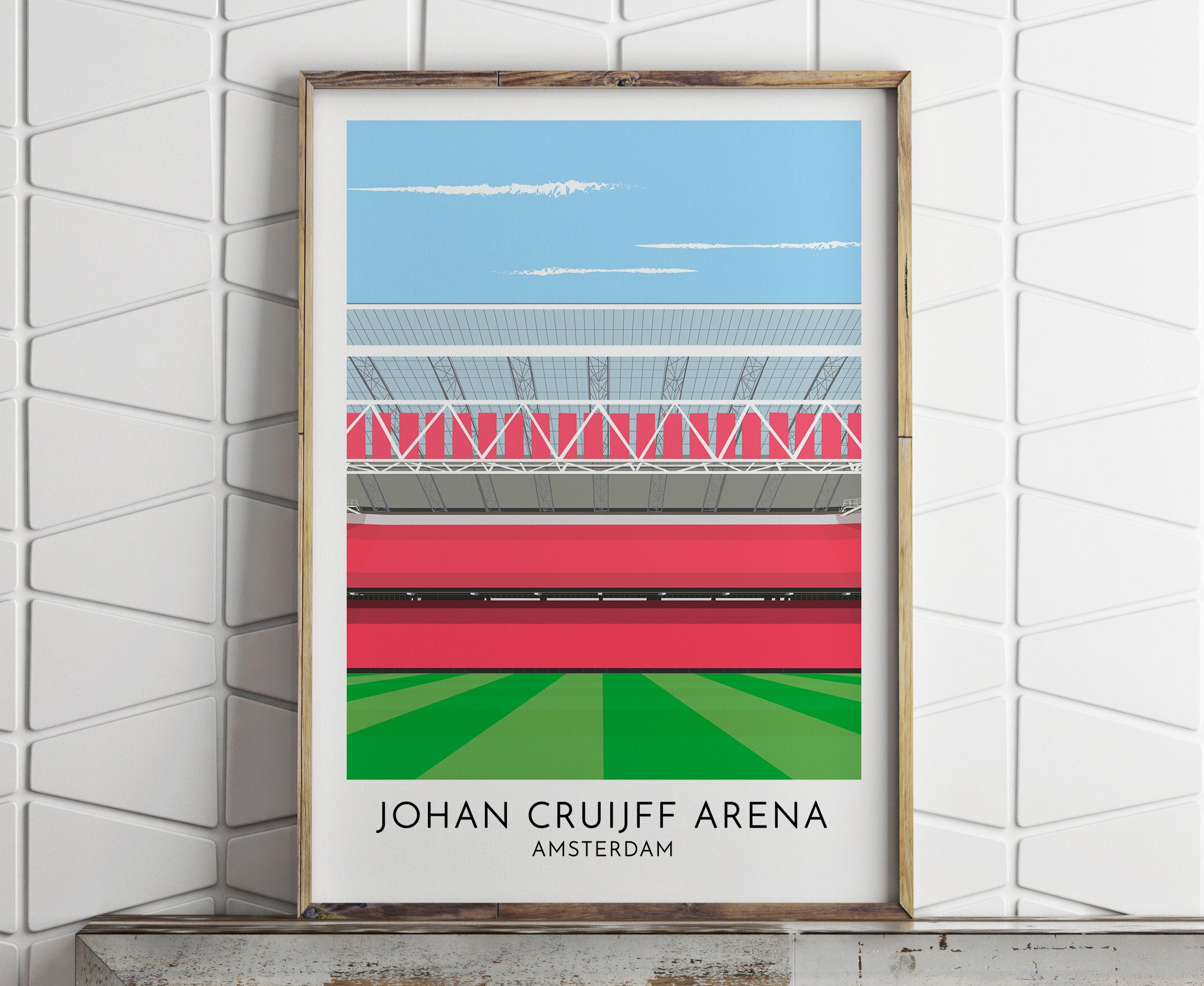 Ajax Johan Cruijff Cruyff Amsterdam Arena Illustrated Print | Etsy