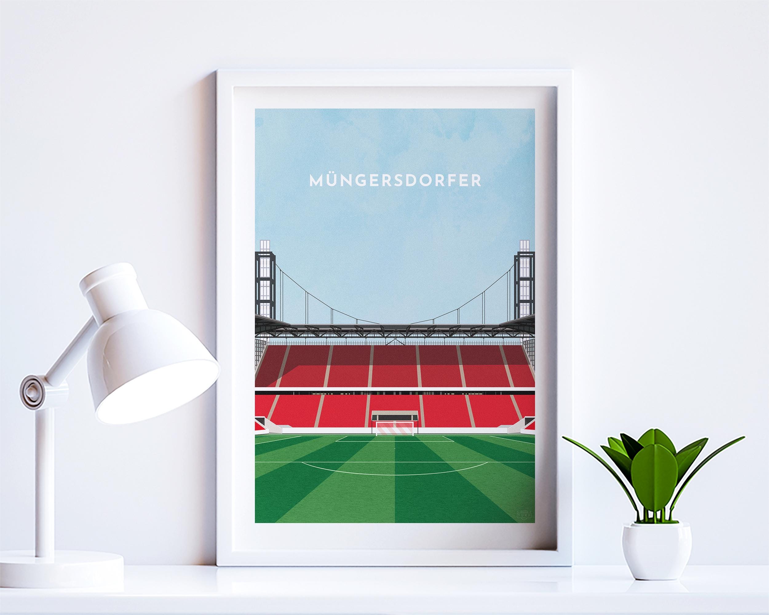 Impresión de fútbol de Colonia, póster artístico del estadio Müngersdorfer, arte mural de fútbol alemán, el mejor regalo para hombres y mujeres aficionados.