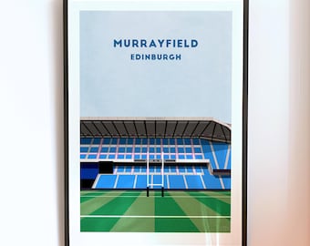 Scotland Rugby Art Print - Murrayfield Stadium Contemporary Illustration - Edinburgh Travel Poster - Sports Gift for Men and Women Supporter