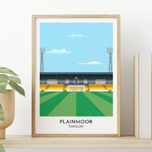 Torquay United - Plainmoor Stadium Print -  Devon Artwork - Gift for Him - Birthday gift for Dad