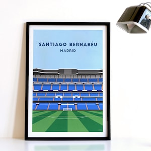 R Madrid Football Stadium Print: Minimalist Santiago Bernabéu Illustration
