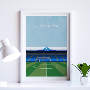 Sheffield Wednesday Football Hillsborough Stadium Art Print - Framed or Unframed Poster - Best Gifts for Him Her - Fast UK Delivery