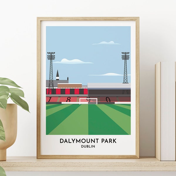 Bohemian Football Art - Dalymount Park Print Poster Gift - Gifts for Dad Mum - Dublin Friend Gift