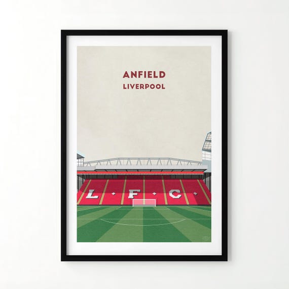 Liverpool Minimalist Anfield Print – Football Stadium Art Poster, Wall Decor for Fans