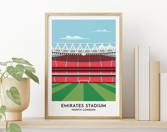 Arsenal Print - Emirates Stadium - Arsenal Gifts - Arsenal Poster - Gift for Him - Leaving Gift - Best Friends Gift