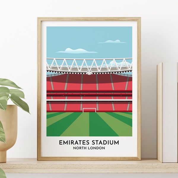 Arsenal Print - Emirates Stadium - Arsenal Gifts - Arsenal Poster - Gift for Him - Leaving Gift - Best Friends Gift