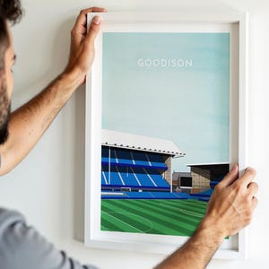 Everton Fussball Poster | Goodison Stadion Poster Wandkunst | Geschenke für Ihn Männer Frauen | Perfekter Vatertag | Gerahmt oder Ungerahmt