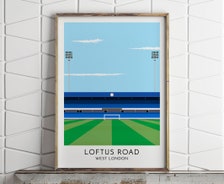 Queens Park, Loftus Road, Rangers, Graphic Print, West London, Football Gifts, Gift for Men, Gift for Boyfriend, Soccer Gift, Football Print