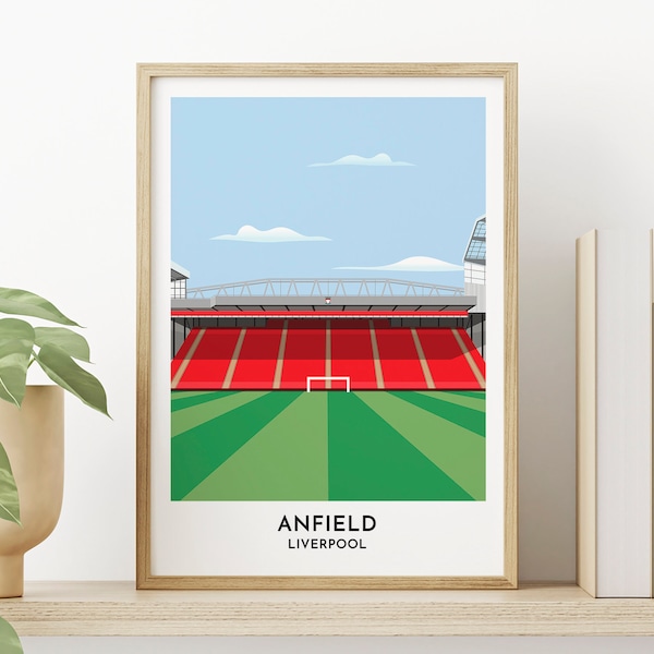 Liverpool - Anfield Print - Poster de football - The Kop - Cadeau pour homme - Cadeau pour elle - Impressions pour enfants