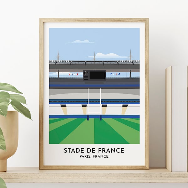 Impression France Rugby - Poster Stade de France - Cadeau rugby français - Cadeau pour lui - Affiche Rugby