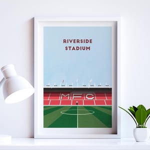 Middlesbrough FC Print - Riverside Stadium Illustration - Football Poster Gift for Supporters