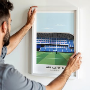 Stampa della squadra di rugby scozzese dello stadio di Murrayfield, poster da parete di Edimburgo, regalo a tema scozzese per uomini e donne, con o senza cornice.