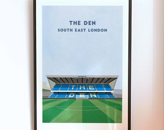Stampa dello stadio Millwall The Den - Poster di calcio da parete, regalo artistico