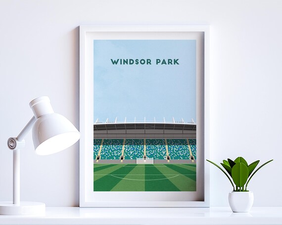 Linfield Northern Ireland Football Print Windsor Park Stadium