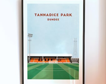Dundee United Tannadice Park Football Print - Contemporary Stadium Wall Art - Football Poster Fan Gift - Scottish Soccer Illustration