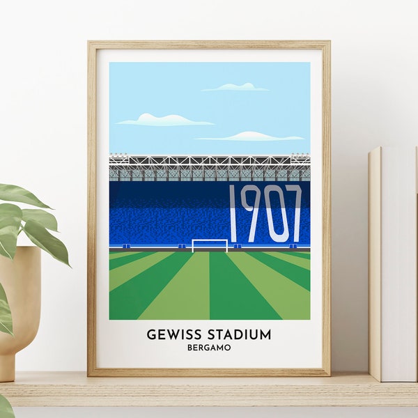 Atalanta - Soccer Poster - Gewiss Stadium - Stadio di Bergamo - 30th birthday gift for him - Gift for Men