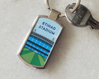 Any Football Stadium Contemporary Illustrated Metal Keyring