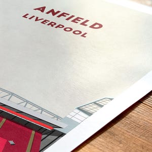 Anfield Liverpool Football Print – The Kop End Poster - Retro Soccer Gift for Fans - Personalise + Frame Options image 2