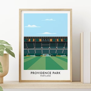 Portland Soccer Team Stadium Print, Providence Park Graphic Illustration, Present for Soccer Fans in US