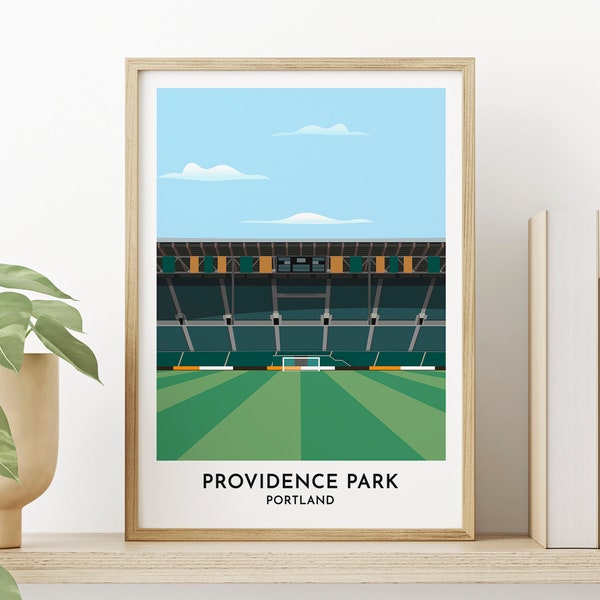 Portland Soccer Team Stadium Print, Providence Park Graphic Illustration, Present for Soccer Fans in US