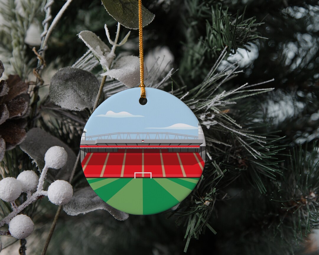 Liverpool Football Christmas Decoration, Anfield Stadium Illustration