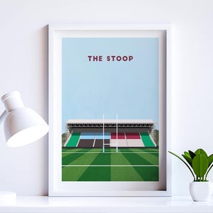 Harlequins Rugby Art Print - The Stoop Stadium Twickenham - Minimalist Rugby Poster, Framed or Unframed