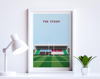 Harlequins Rugby Art Print - The Stoop Stadium Twickenham - Minimalist Rugby Poster, Framed or Unframed
