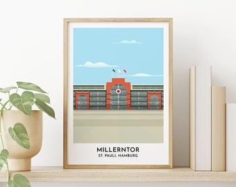 Lámina artística del St. Pauli - Regalo de la Millerntor - Pósters de fútbol - Fútbol alemán - Recuerdos de fútbol