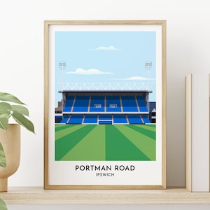 Ipswich Football Gift - Portman Road Stadium Print - Football Gifts - Poster Gift for Brother - Framed Wall Art