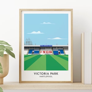 Hartlepool - Victoria Park Print - Football Stadium Art - Best gifts for her - Best gifts for him - Minimalist Wall Art - Graphic Art Print