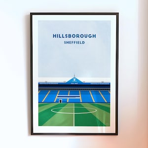 Sheffield Wednesday Hillsborough Stadium Print - Football Poster Minimalist Wall Art