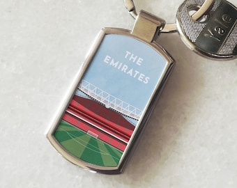 Arsenal Keyring Football Gift |  The Emirates Soccer Ground Keychain | Colourful Footy Supporter Accessory