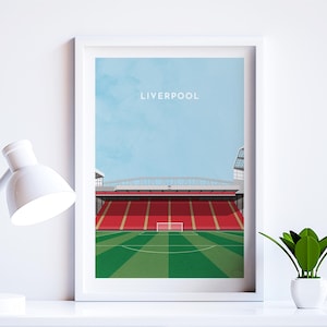 Liverpool Football Poster, Anfield Stadium Print, Modern Art for Men, Gifts for Boyfriend