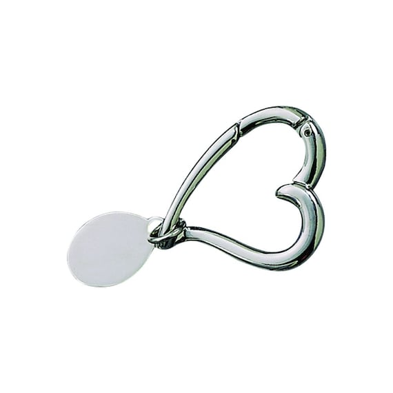 Vintage Tiffany & Co Open Heart Key Ring W/ Heart Tag Charm Sterling Silver