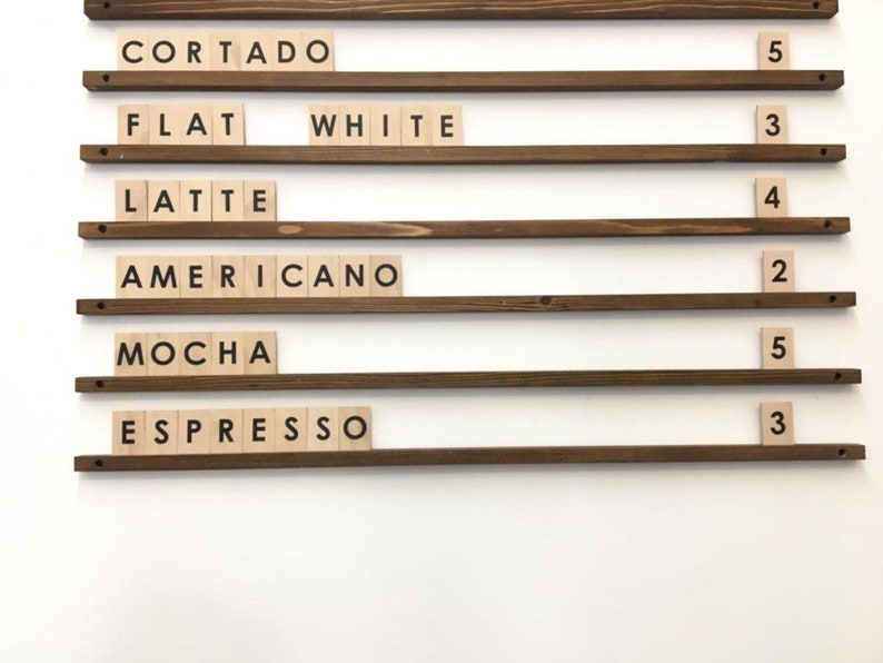 Letter Board Menu With Wooden Rails Woodenletters Wooden Etsy