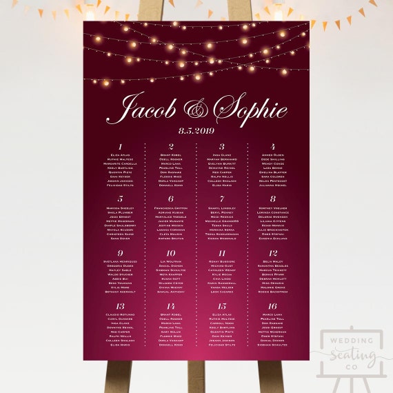 Wedding Seating Chart By Last Name