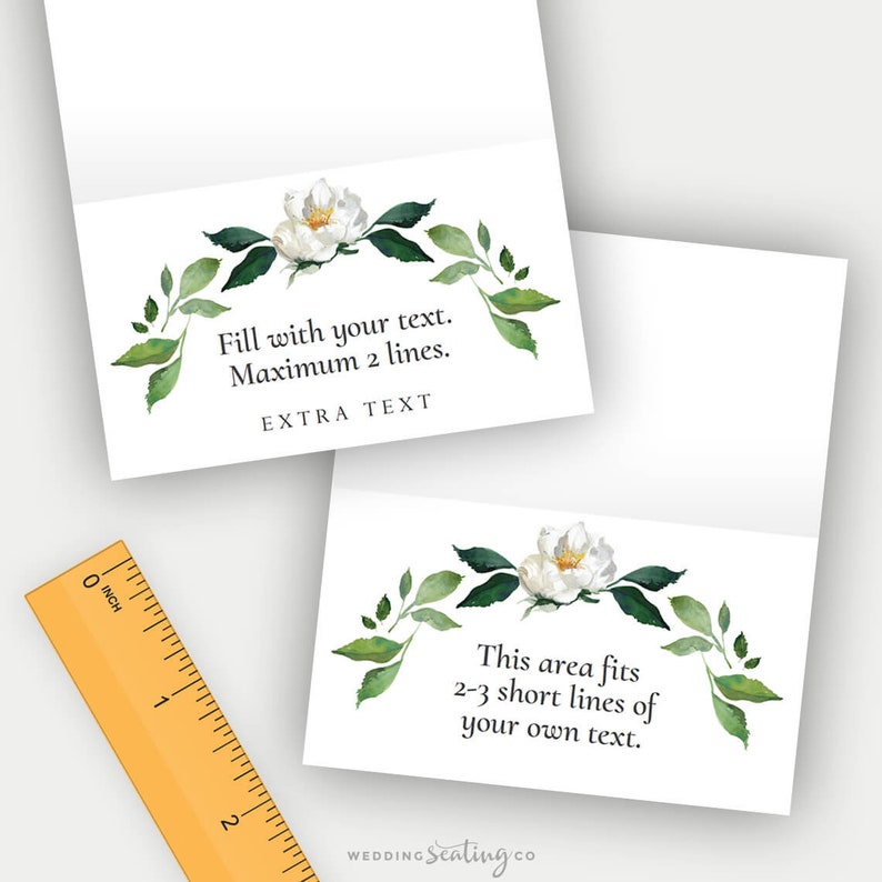 Wedding Place Cards Folded Avery 5302 Garden Outdoor Leaves Etsy