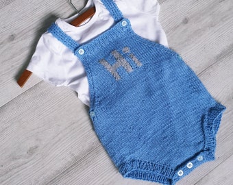 Stickad babysparkdräkt, pdf-stickmönster, 0-2 år
