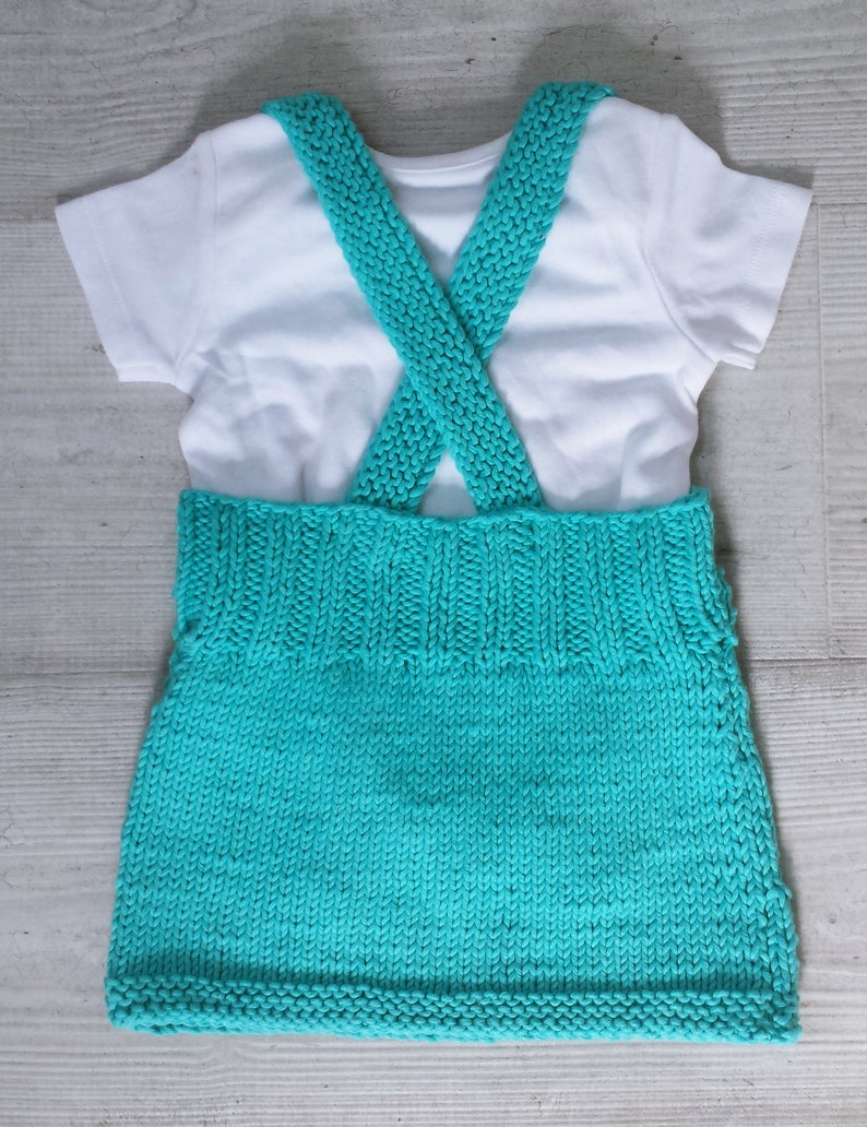 Baby Chick Aran Stickad Pinafore, pdf stickmönster, 0-3 år bild 5