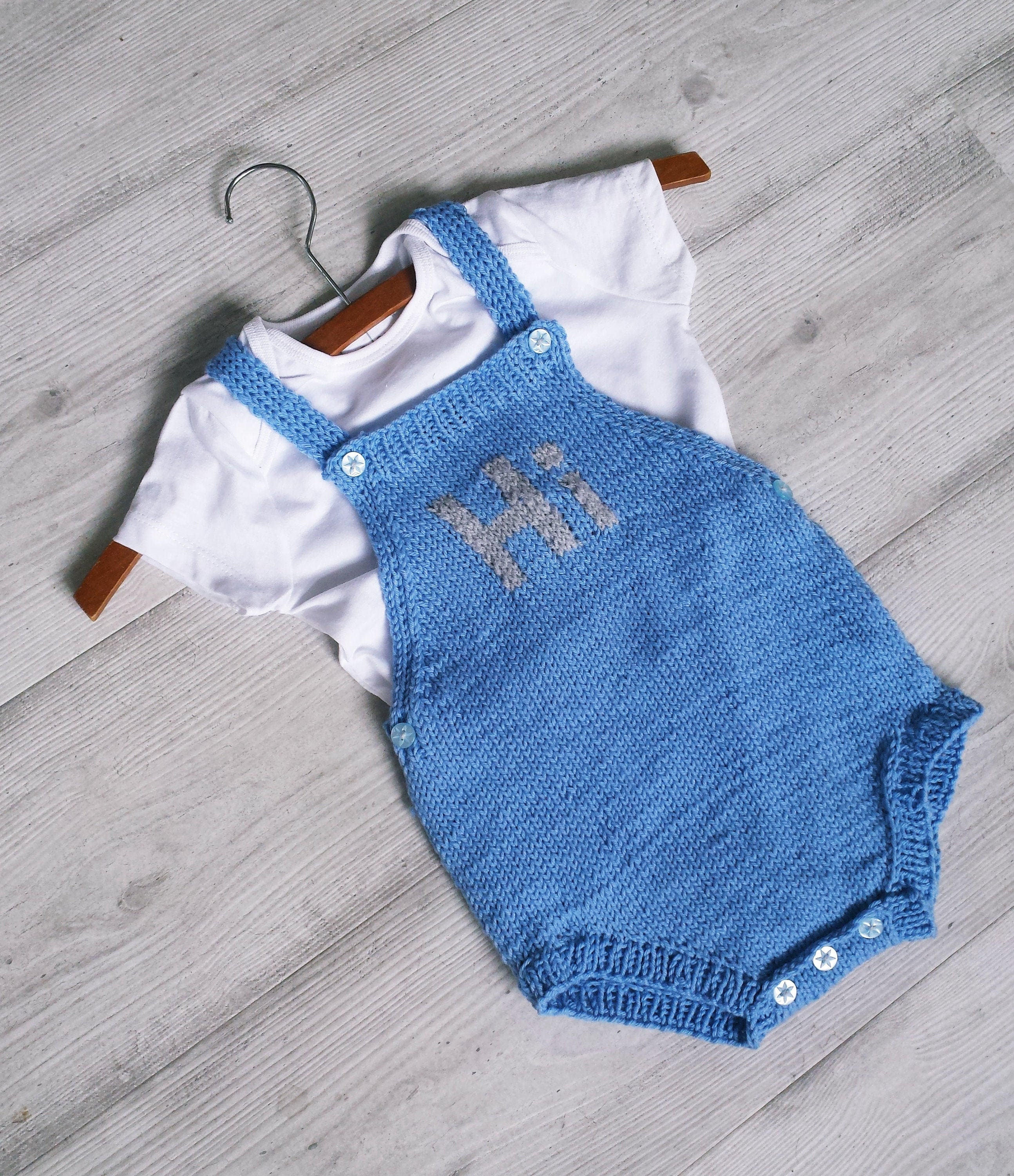 Say Hi Knitted Baby Romper, Pdf Knitting Pattern, 02 Yrs Etsy