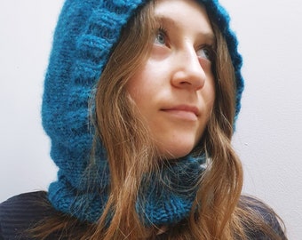 Adult Knitted Hood/Balaclava pdf knitting pattern, sizes S, M, L