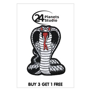 King Cobra Snake Iron on Patch by 24PlanetsStudio