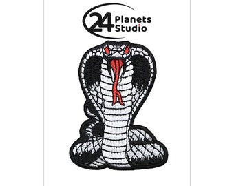 King Cobra Snake Iron on Patch by 24PlanetsStudio