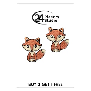 2 of mini Fox Iron on Patches by 24PlanetsStudio