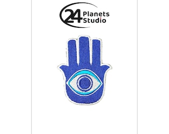 Small Hamsa Hand Iron on Patch by 24PlanetsStudio