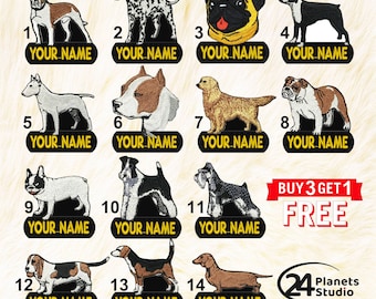 The Dogs! Custom Personalized Iron on Patch by 24PlanetsStudio Dog patches Custom Text