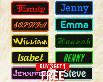 Custom Personalized Rounded Corner Rectangle Iron on Patch by 24PlanetsStudio Your Text Custom Made DIY personalized gifts patches