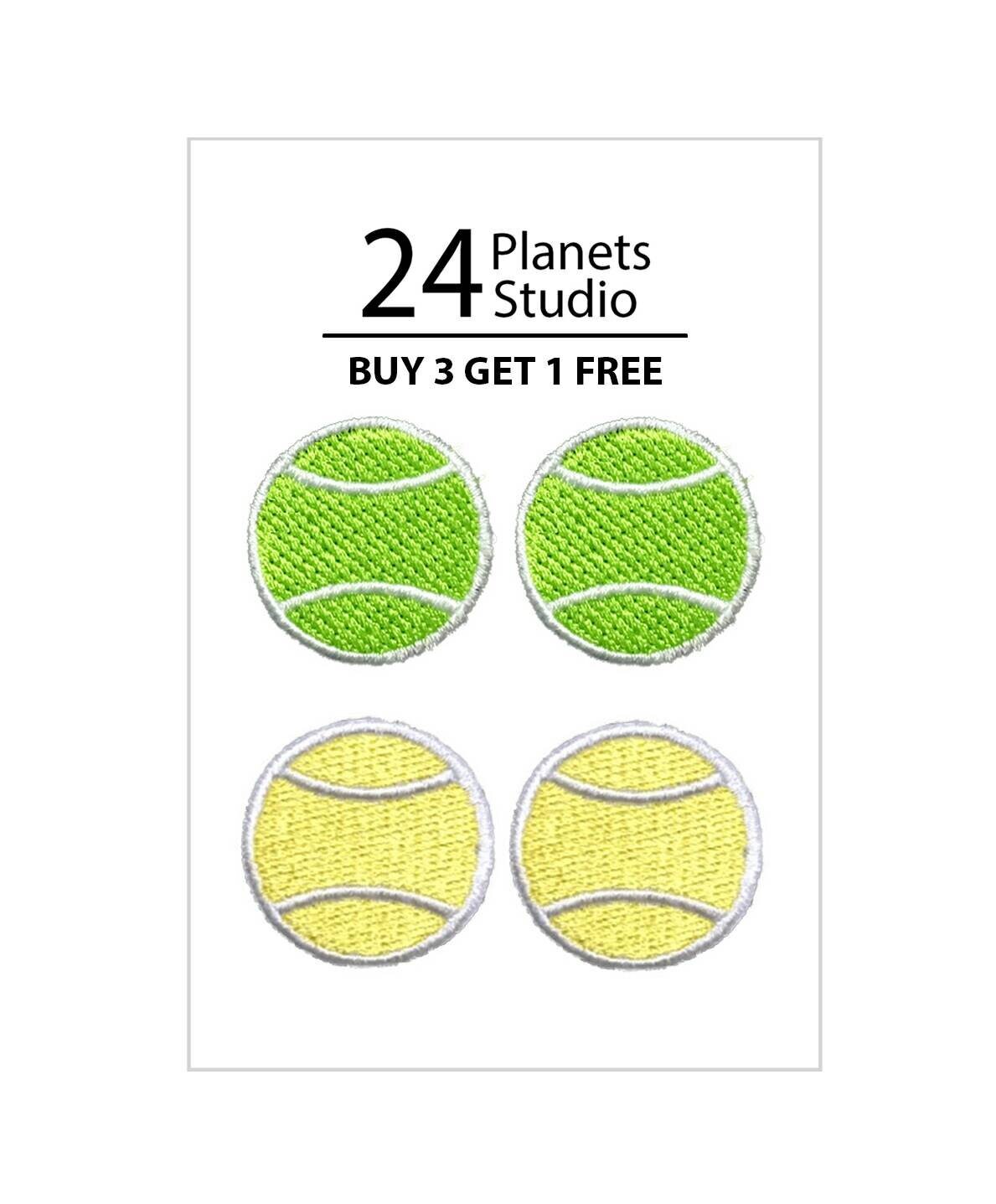 2 of mini tennis ball Iron on Patches by Etsy
