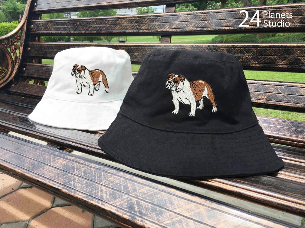 English Bulldog Embroidered Bucket Hat 